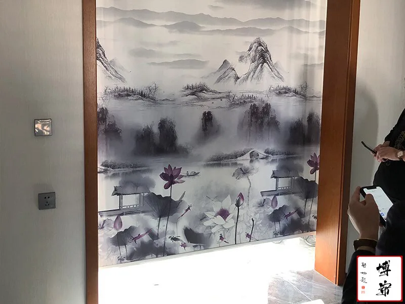 丽福华庭电动山水意境卷帘